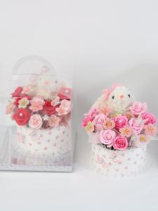 HT010 Ceramic long eared rabbit bouquet