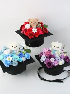 33162 Graduation Hat Bear Flower Box